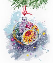 Broderikit Tavla Jul Julkula Vinter Brodera korsstygn