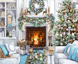 Broderikit tavla Christmas interior