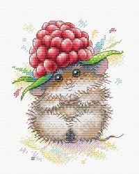 Broderikit Tavla Hamster i Hallonmössa