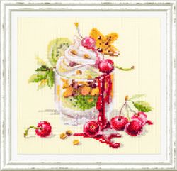Broderikit tavla Cherry dessert