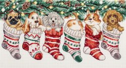 Broderikit Tavla Christmas Puppies