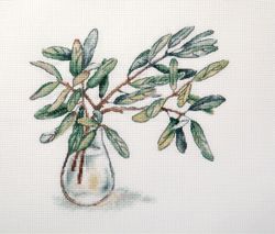 Broderikit Tavla Olivkvist i en vas