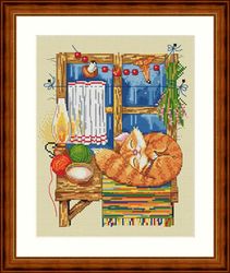 Broderikit Tavla Sovande katt