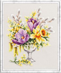 Broderikit Tavla Spring Bouquet