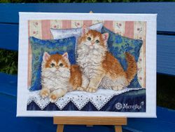 Broderikit Tavla Söta kattungar