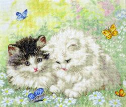 Broderikit Tavla Lekande kattungarna