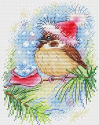 Broderikit tavla Vinterfågel
