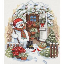 Broderikit Tavla Garden Shed Snowman