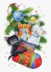Broderikit Tavla Julklapp Katter