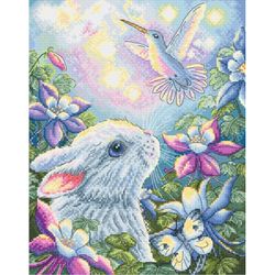Broderikit Tavla Kanin och Kolibri