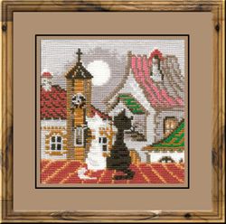 Broderikit Tavla Stad & Katter Vår