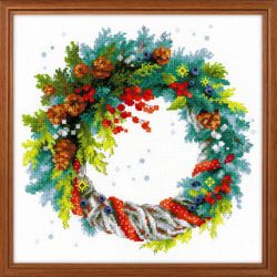 Broderikit Tavla Jul Krans Vinter
