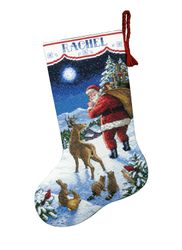 Broderikit Julstrumpa Santa och vänner
