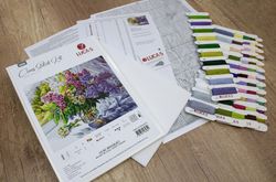 Broderikit Tavla Lilac Bouquet Bukett Syren