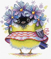 Broderikit tavla Romantisk fågel