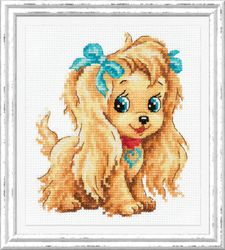 Broderikit Tavla Söt hund Pudel
