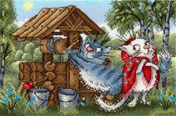 Broderikit Tavla Katter på en dejt