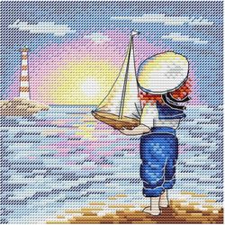 Broderikit Tavla Vid havet