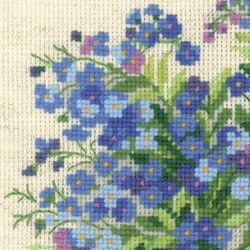 Broderikit Tavla Förgätmigej Vårblomster