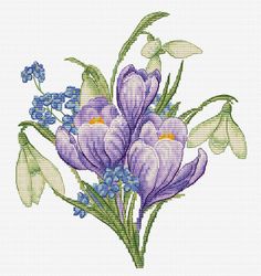 Broderikit Tavla Vårblomster Spring flowers