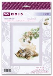 Broderikit Tavla Kattunge och Humla