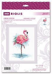 Broderikit Tavla Blooming Flamingo Blommande Flamingo