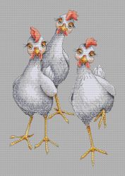 Broderikit Tavla Roliga höns