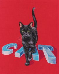 Broderikit Tavla Svart Katt