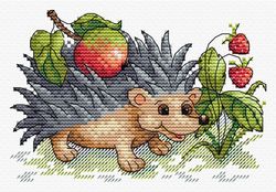 Broderikit Tavla Igelkott med äpple