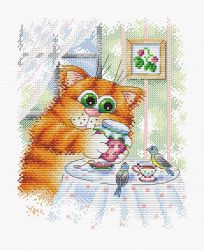 Broderikit Tavla Roliga djur God morgon