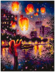 Broderikit Tavla Sky Lanterns Lyktor