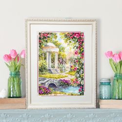 Broderikit Tavla Trädgården i full blom