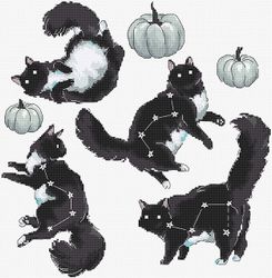 Broderikit Tavla Cat Constellation Katternas Konstellation