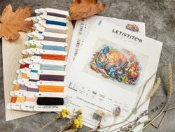 Broderikit Tavla Mysig höst med kanin