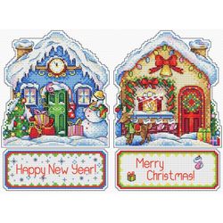 Plastic canvas Santas hus Tomtestugan