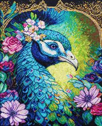 Broderikit Tavla proud Cerulean Påfågel