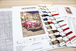 Broderikit Tavla Red sport Car