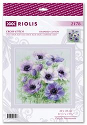 Broderikit Tavla Lila Anemoner