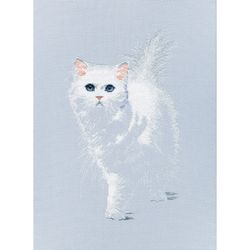 Broderikit Tavla Vit Katt