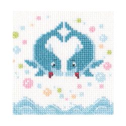 Broderikit Tavla Delfinkärlek