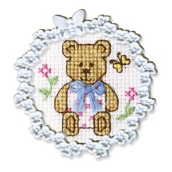 Broderikit Miniatur broderi med ram Nalle