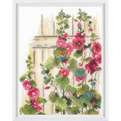 Broderikit Tavla Stockrosor