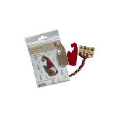 Broderikit korsstygn på träbas Tomte med julgran