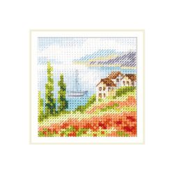 Broderikit Tavla Vallmo vid havet