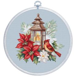 Broderikit Tavla med flexiram Lykta och Julstjärna