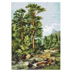 Broderikit Tavla Mountain River Bergflod