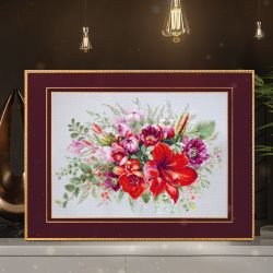 Broderikit Tavla Amaryllis Bukett
