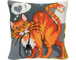 Broderikit Kudde Roliga Katter - Slug katt