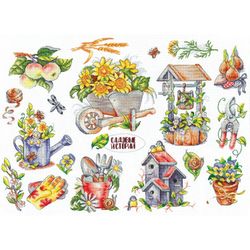 Broderikit Tavla Sampler Trädgårdsdetaljer