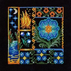 Broderikit Tavla Sampler Mini sampler. Ormbunke blomma